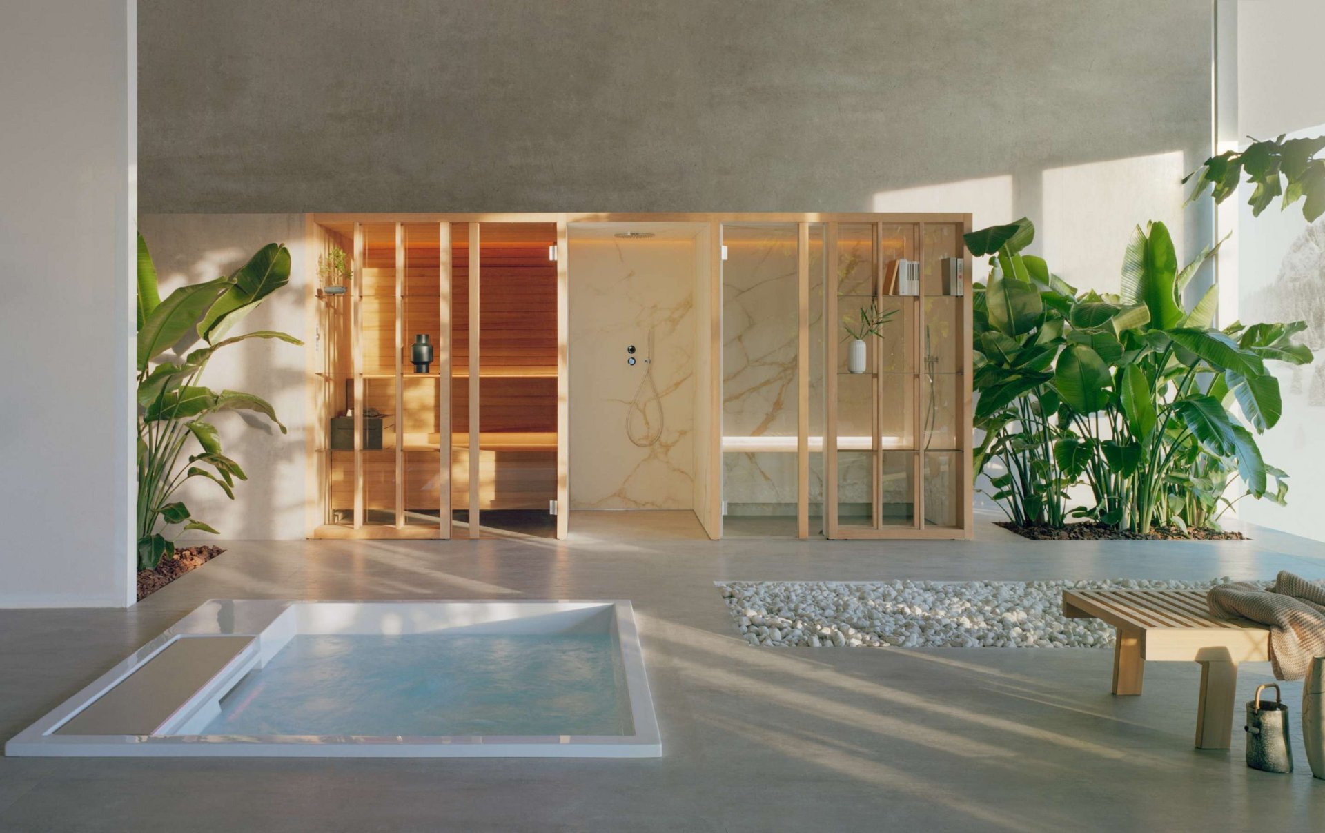 Zonă wellness EFFE cu saună, hammam și piscină